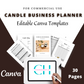 Editable Candle Business Planner in Canva | Canva Template Pack | Commercial Use