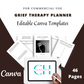 Editable Grief Therapy Planner in Canva | Commercial Use