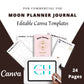 Editable Moon Journal Planner Templates in Canva | Commercial Use
