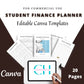 Editable Student Finance Planner in Canva | Commercial Use
