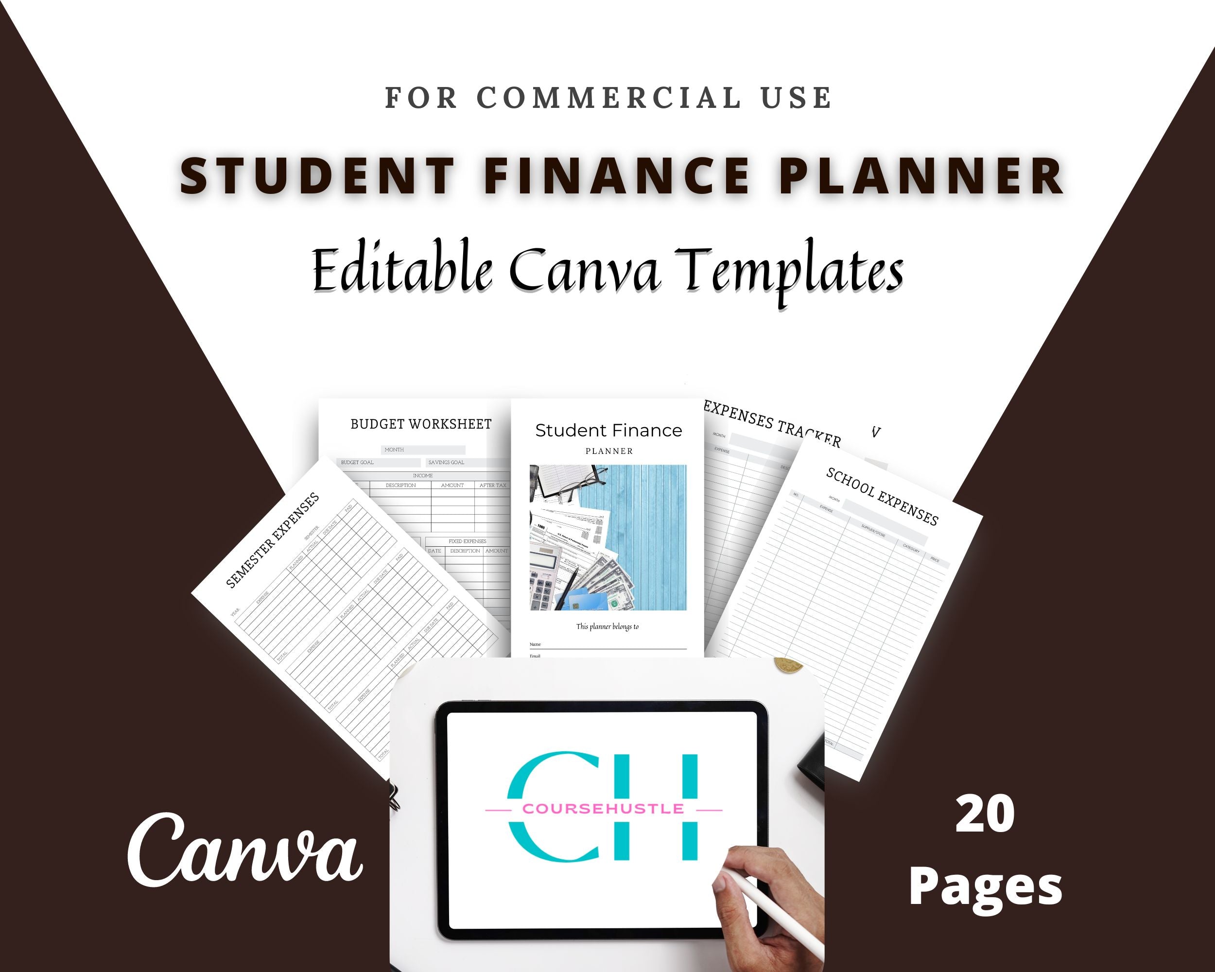 Editable Student Finance Planner in Canva | Commercial Use