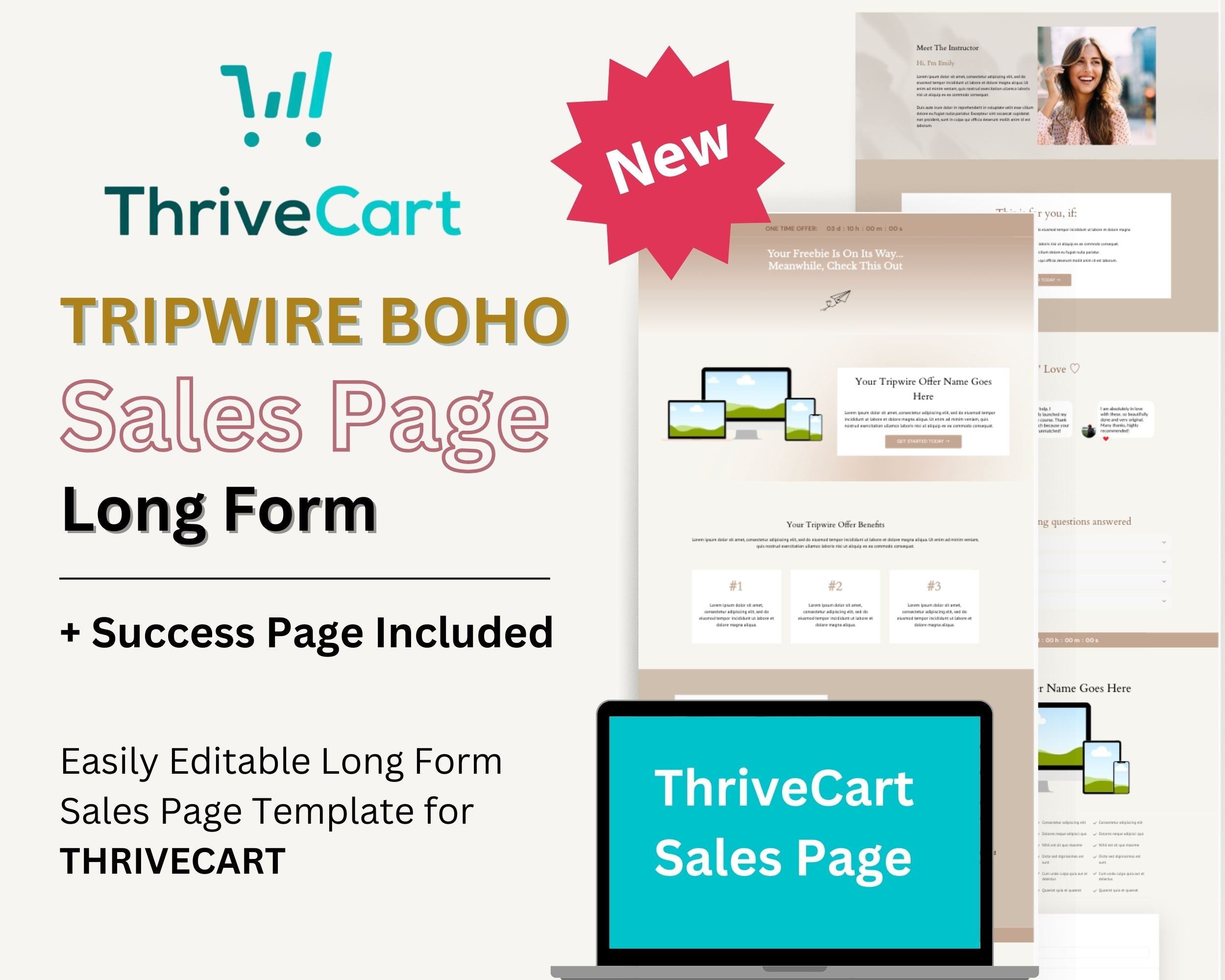 Tripwire Boho Sales Page Template in ThriveCart