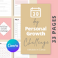 30-Day Personal Growth Challenge | Editable Canva Template A4 Size