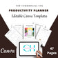 Editable To Do & Productivity Planner in Canva | Commercial Use
