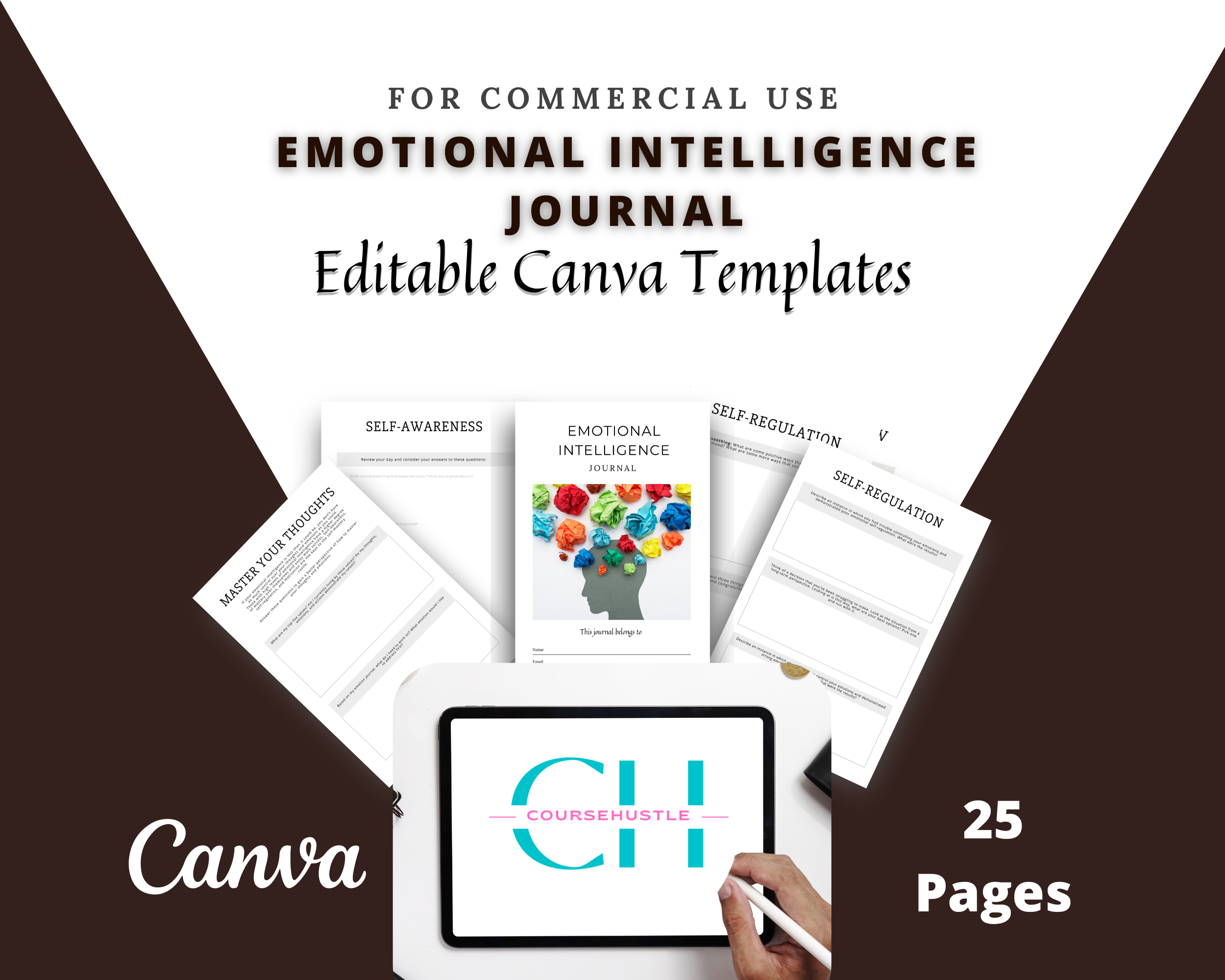 Editable Emotional Intelligence Journal in Canva | Commercial Use