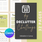 30-Day Declutter Challenge | Editable Canva Template A4 Size