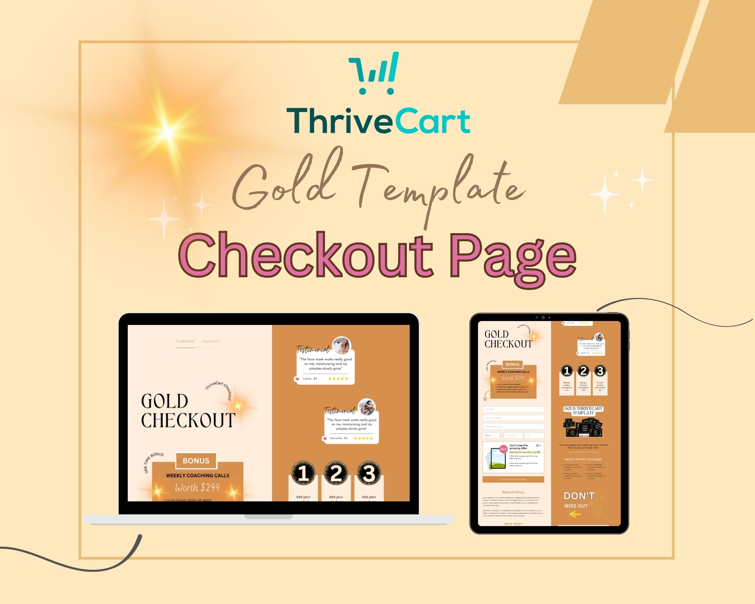 Gold Checkout Page ThriveCart Template