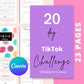20-Day Tiktok Challenge | Tiktok Planner