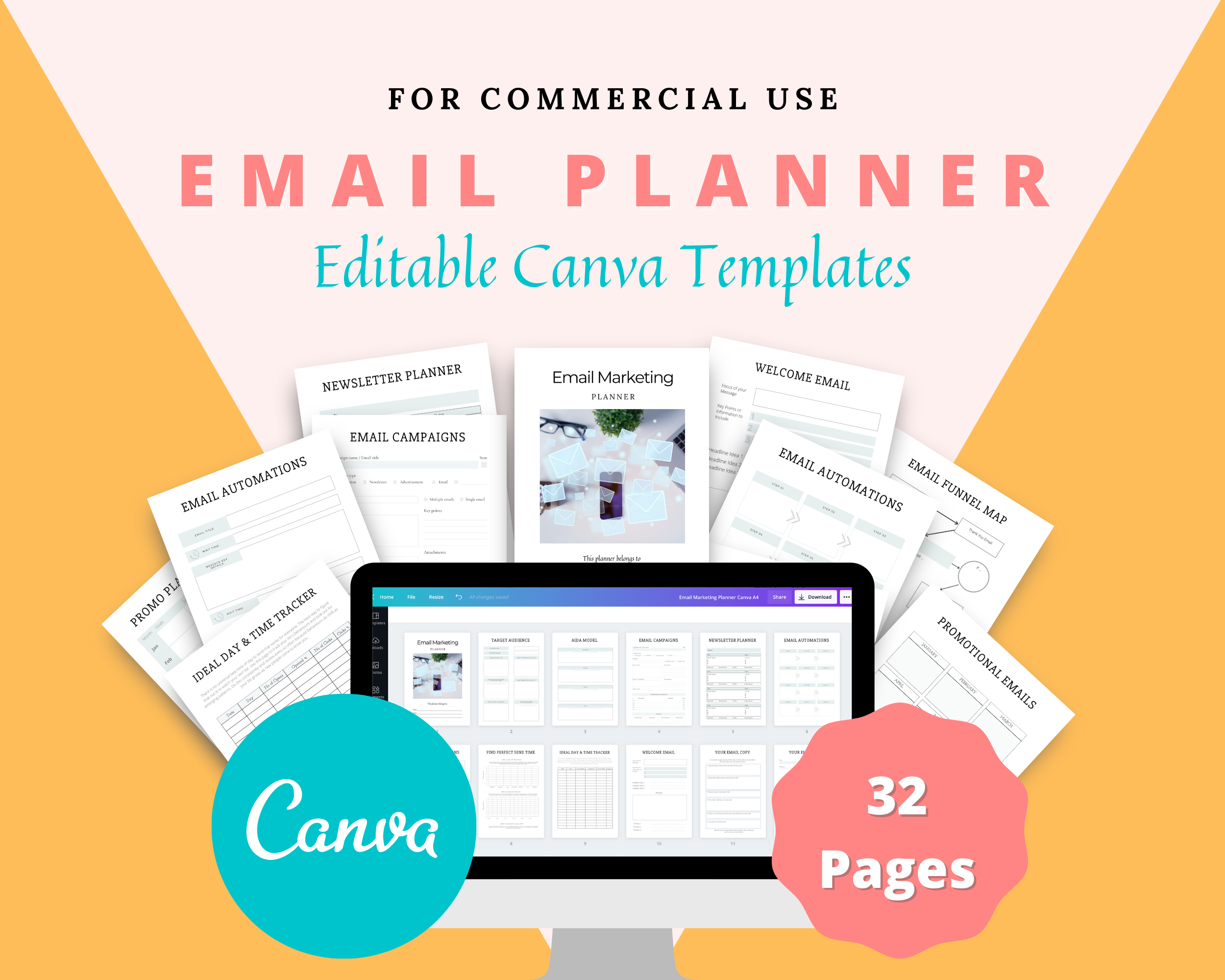 Editable Email Planner Templates in Canva | Marketing Templates