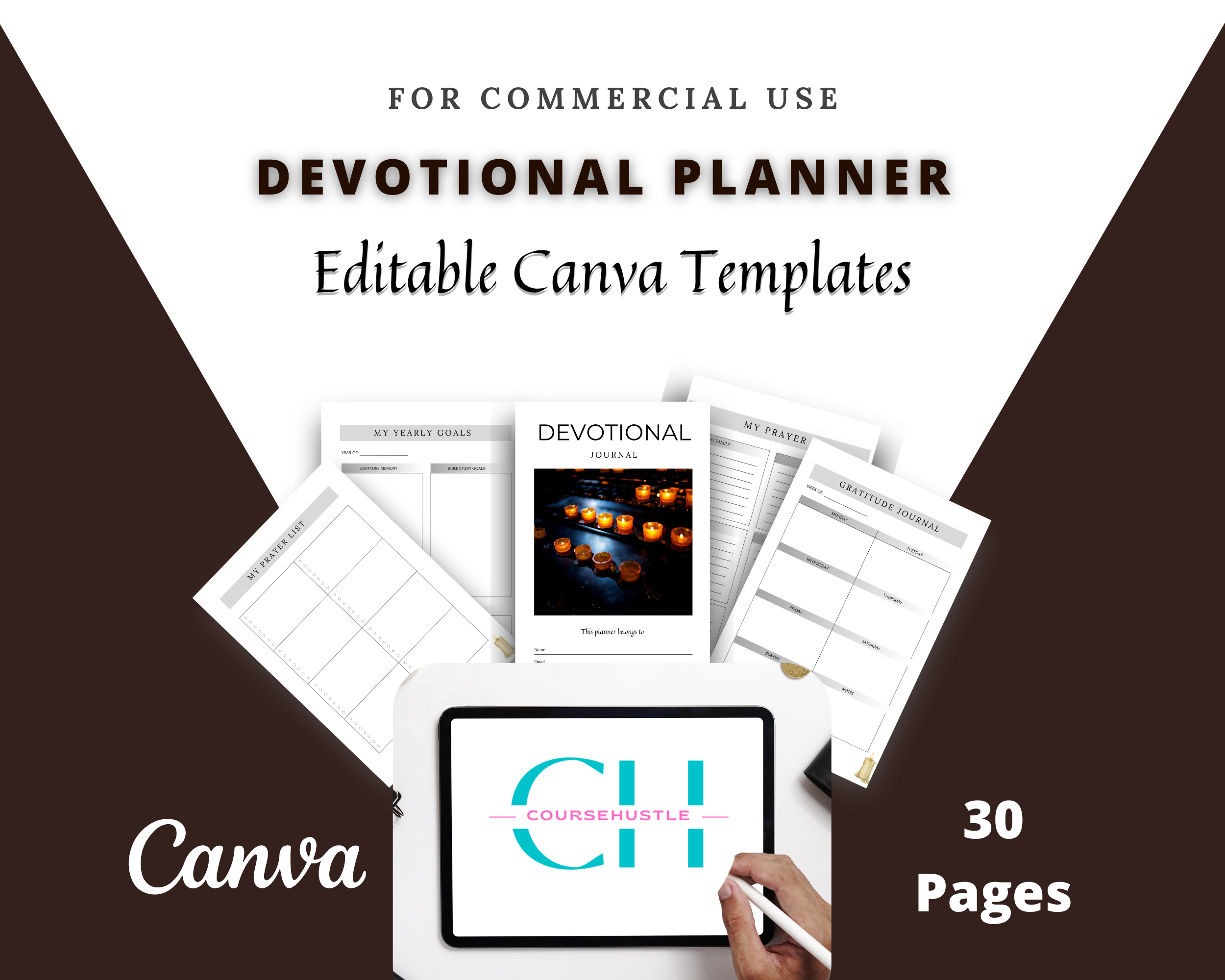 Editable Devotional Journal in Canva | Commercial Use