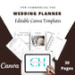 Editable Wedding Planner in Canva | Canva Template Pack | Wedding Business Planner Canva | Commercial Use