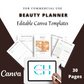 Beauty Planner in Canva | Canva Template Pack | Commercial Use