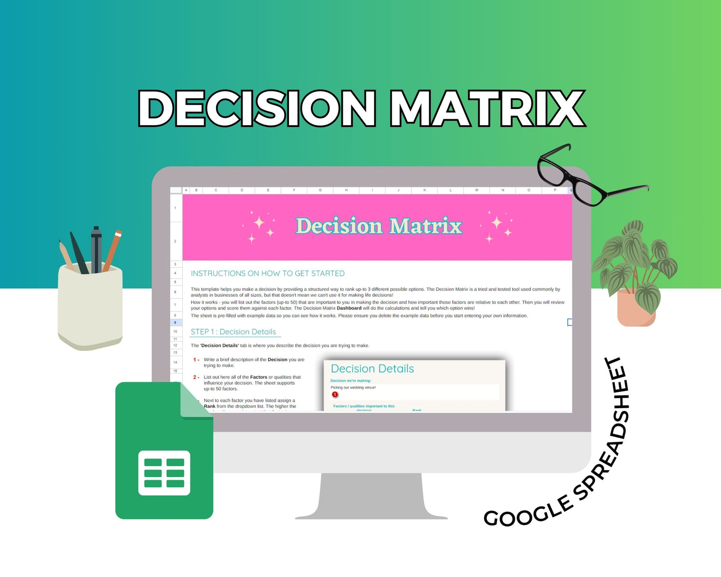 Decision Matrix Google Spreadsheet | Simple Decision Matrix Google Sheets