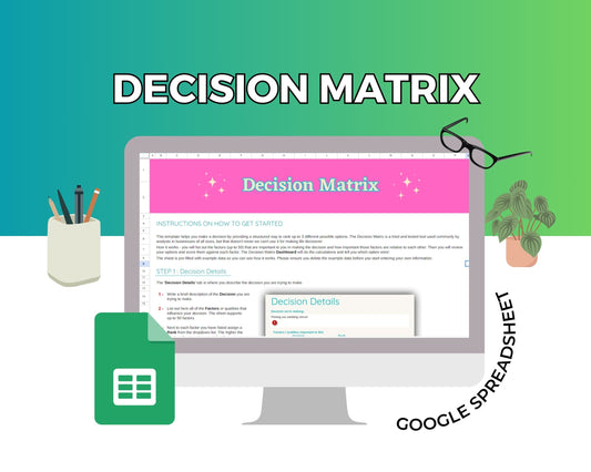 Decision Matrix Google Spreadsheet | Simple Decision Matrix Google Sheets