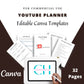 Editable YouTube Planner Templates in Canva | Commercial Use