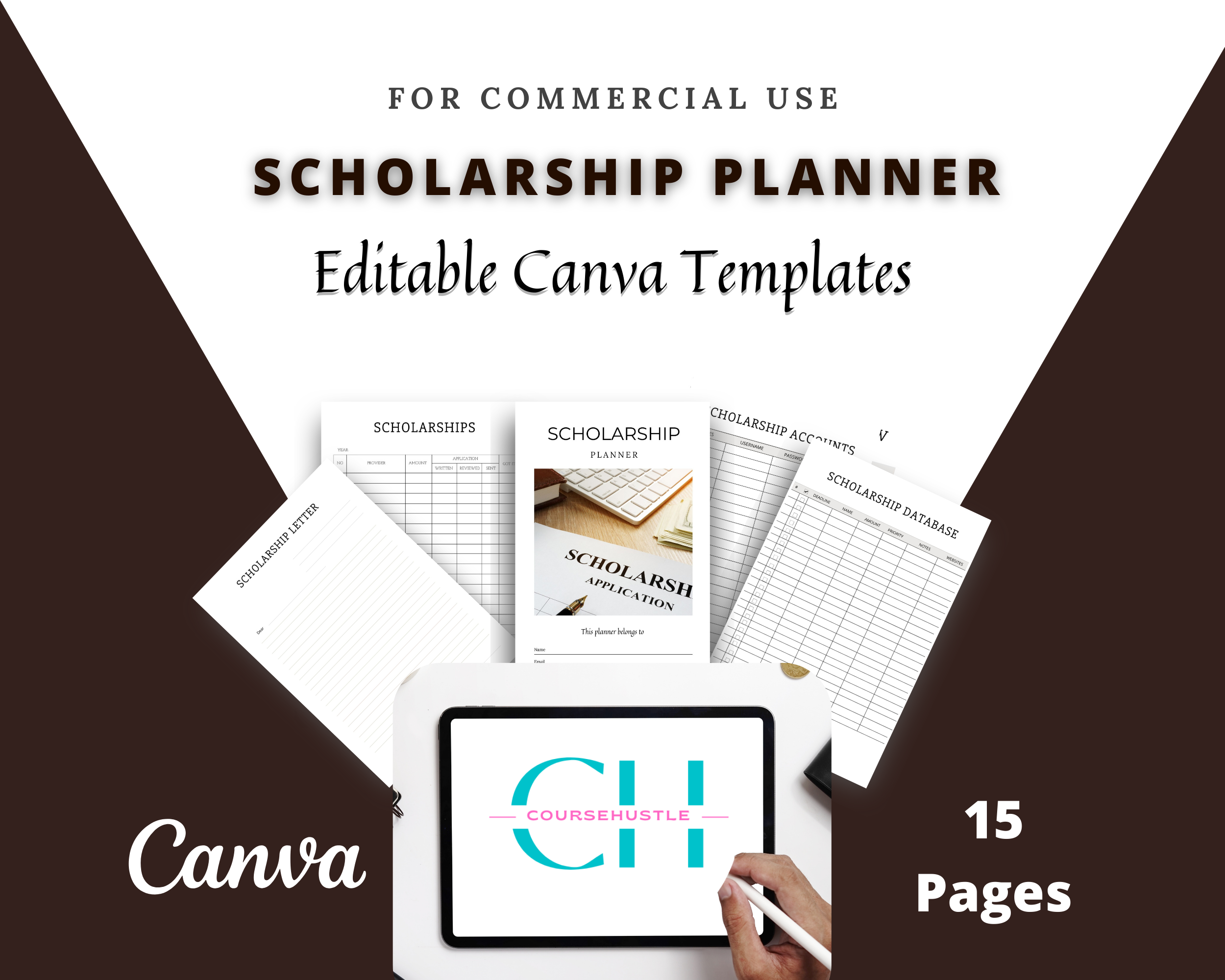 Editable Scholarship Planner in Canva | Commercial Use