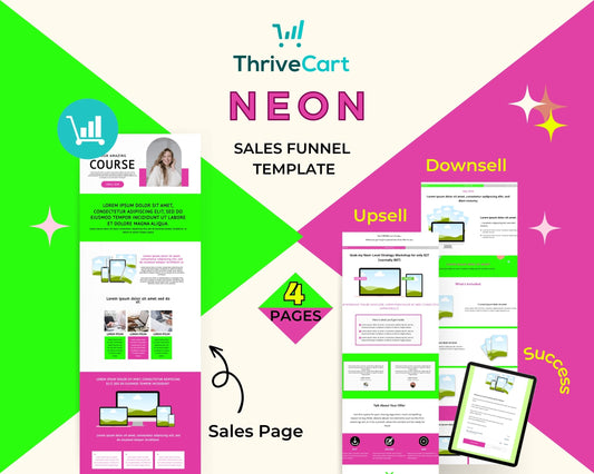 Neon ThriveCart 4-Page Sales Funnel Template