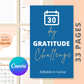 30-Day Gratitude Challenge | Editable Canva Template A4 Size
