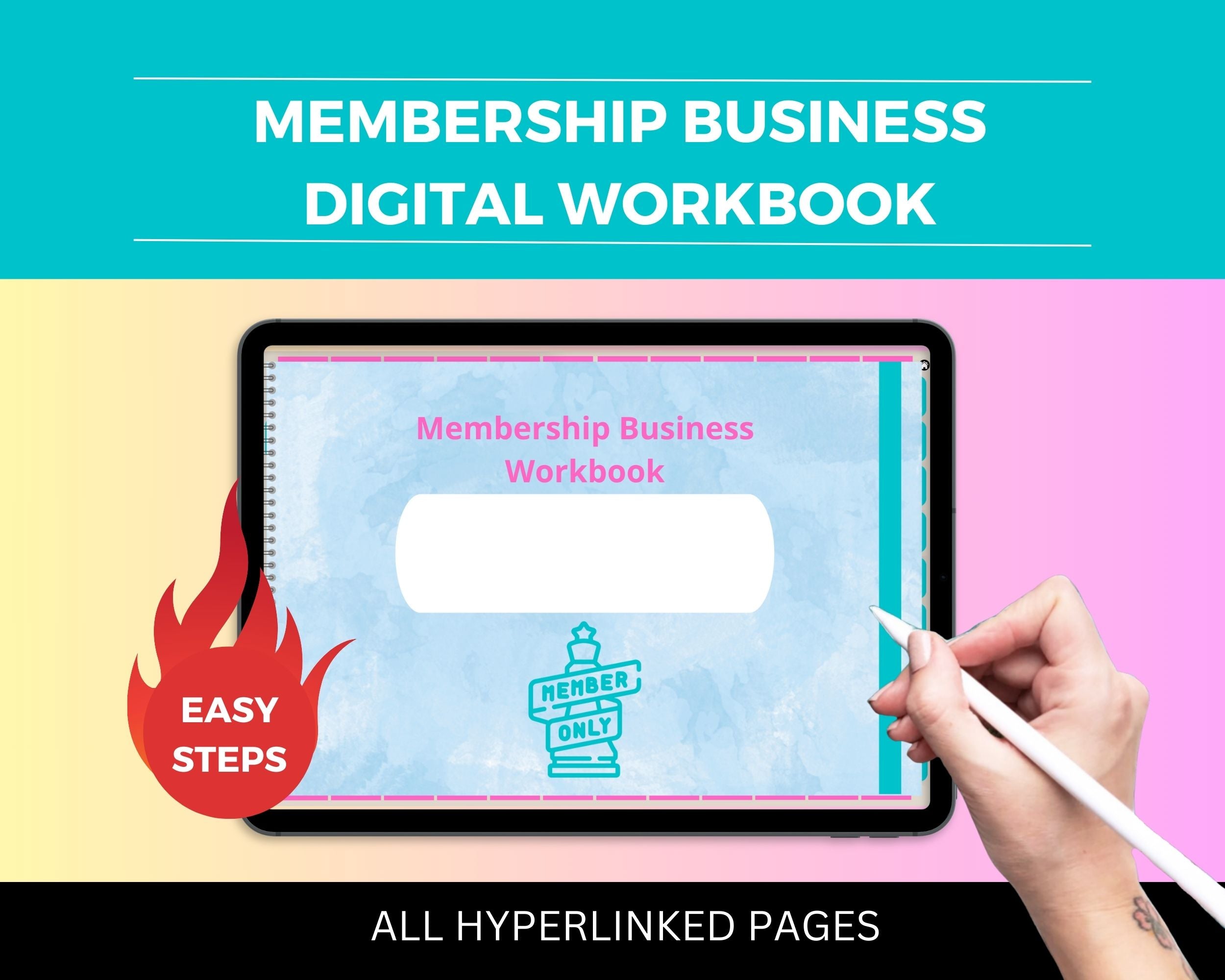 Membership Business Digital Workbook | Hyperlinked PDF | Suitable with Goodness & Notability