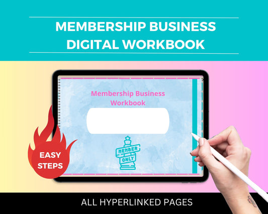 Membership Business Digital Workbook | Hyperlinked PDF | Suitable with Goodness & Notability