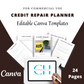 Editable Credit Repair Planner in Canva | Commercial Use