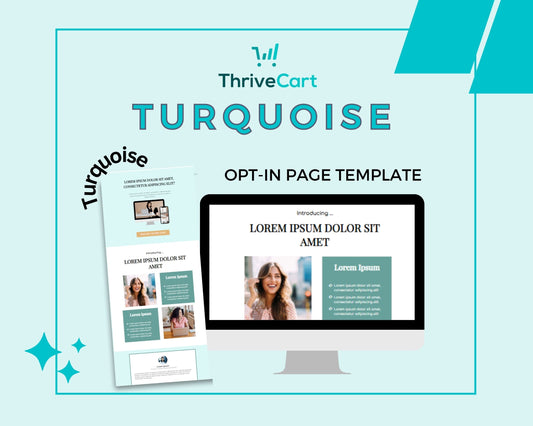 Turquoise ThriveCart Opt-In Page Template
