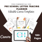 Editable PreSchool Letter Tracking in Canva | Canva Template Pack | Commercial Use