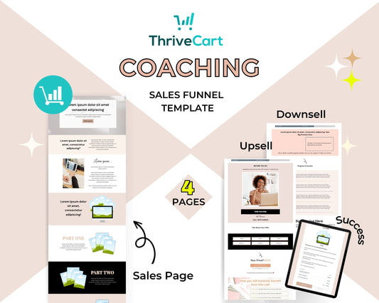 Coaching ThriveCart 4-Page Sales Funnel Template