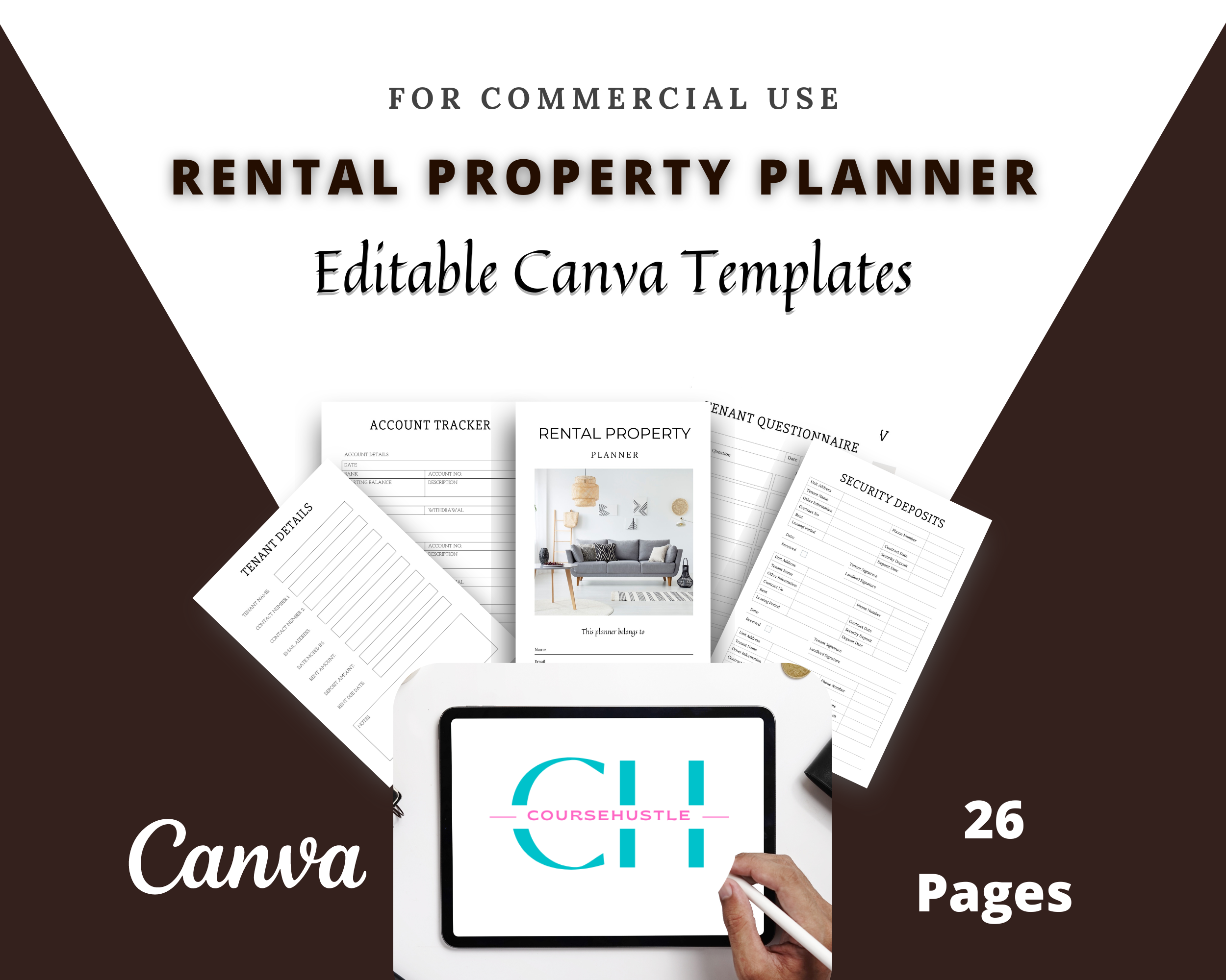 Editable Rental Property Planner in Canva | Commercial Use