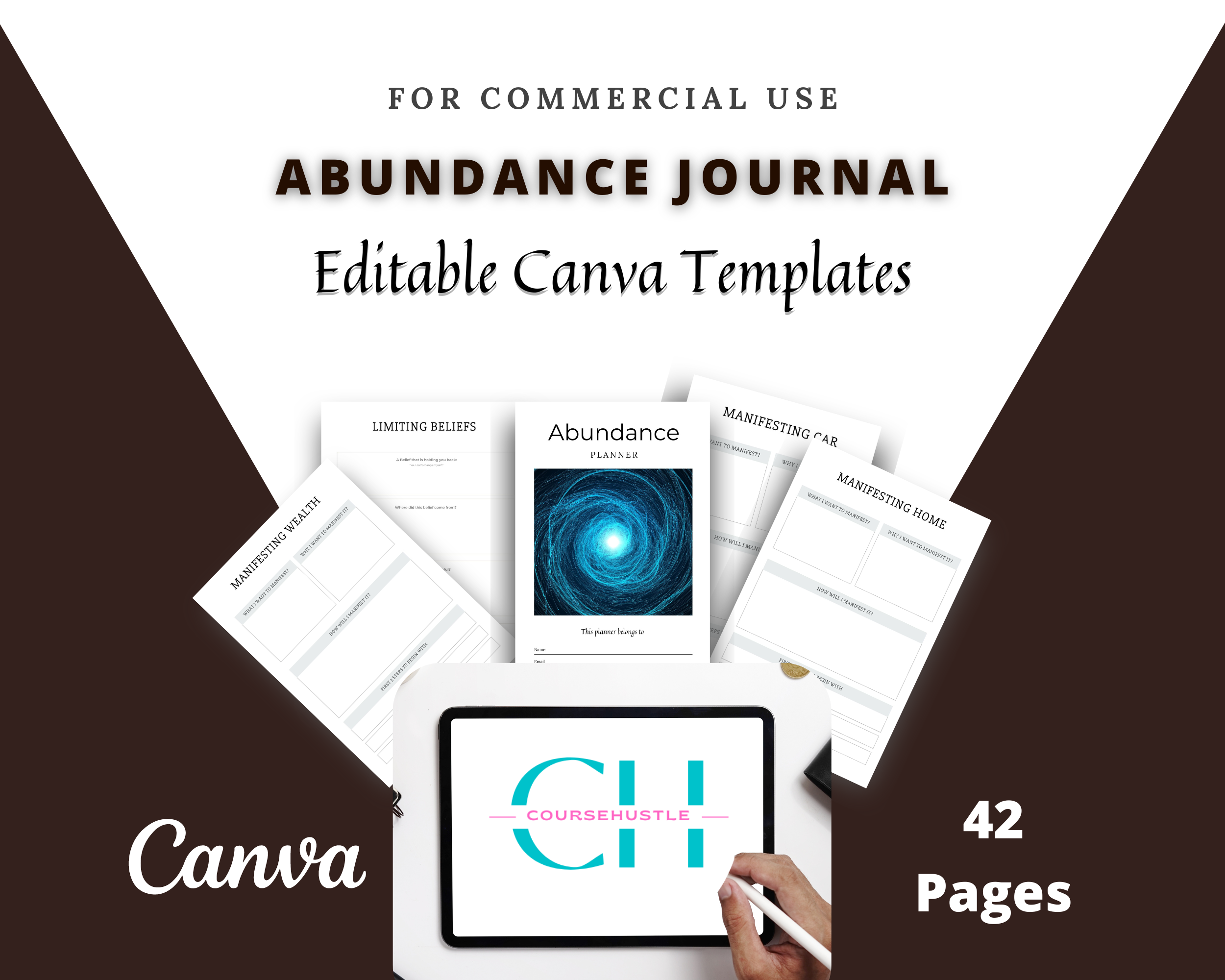 Editable Abundance Planner in Canva | Commercial Use