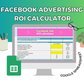 Facebook Advertising ROI Calculator  Google Spreadsheet | Simple Facebook Advertising ROI Calculator  Google Sheets