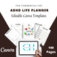 Editable ADHD Life Planner in Canva | Canva Template Pack | Commercial Use