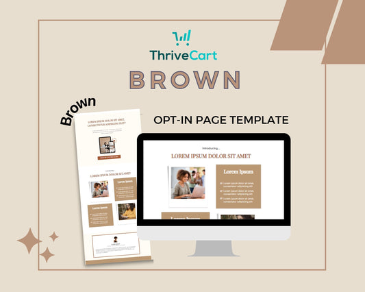 Brown ThriveCart Opt-In Page Template
