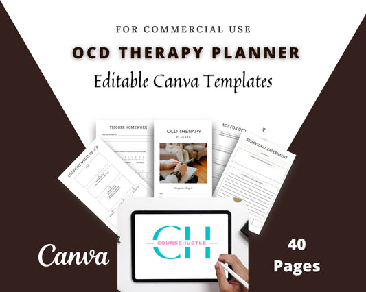 Editable OCD Therapy Planner in Canva | Commercial Use