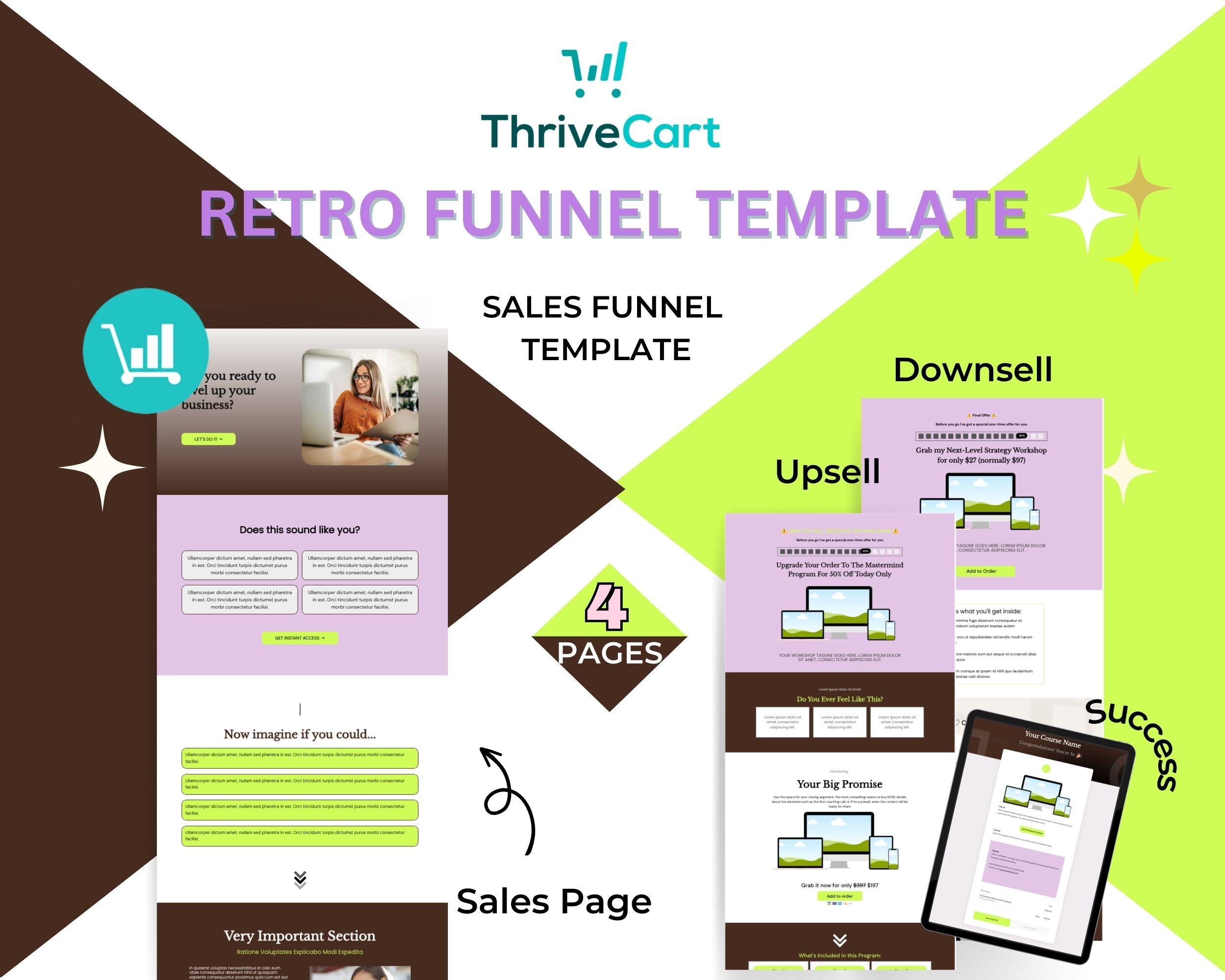 Retro Sales Funnel Template in ThriveCart