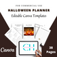 Editable Halloween Planner in Canva | Canva Template Pack | Halloween Party Planner Canva | Commercial Use