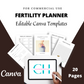 Editable Fertility Planner Templates in Canva | Commercial Use