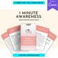 1 Minute Awareness Meditation Card Deck | Editable 6 Card Deck in Canva | Commercial Use