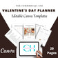 Editable Valentine's Day Planner in Canva | Canva Template Pack | Valentine's Day Planner Canva | Commercial Use