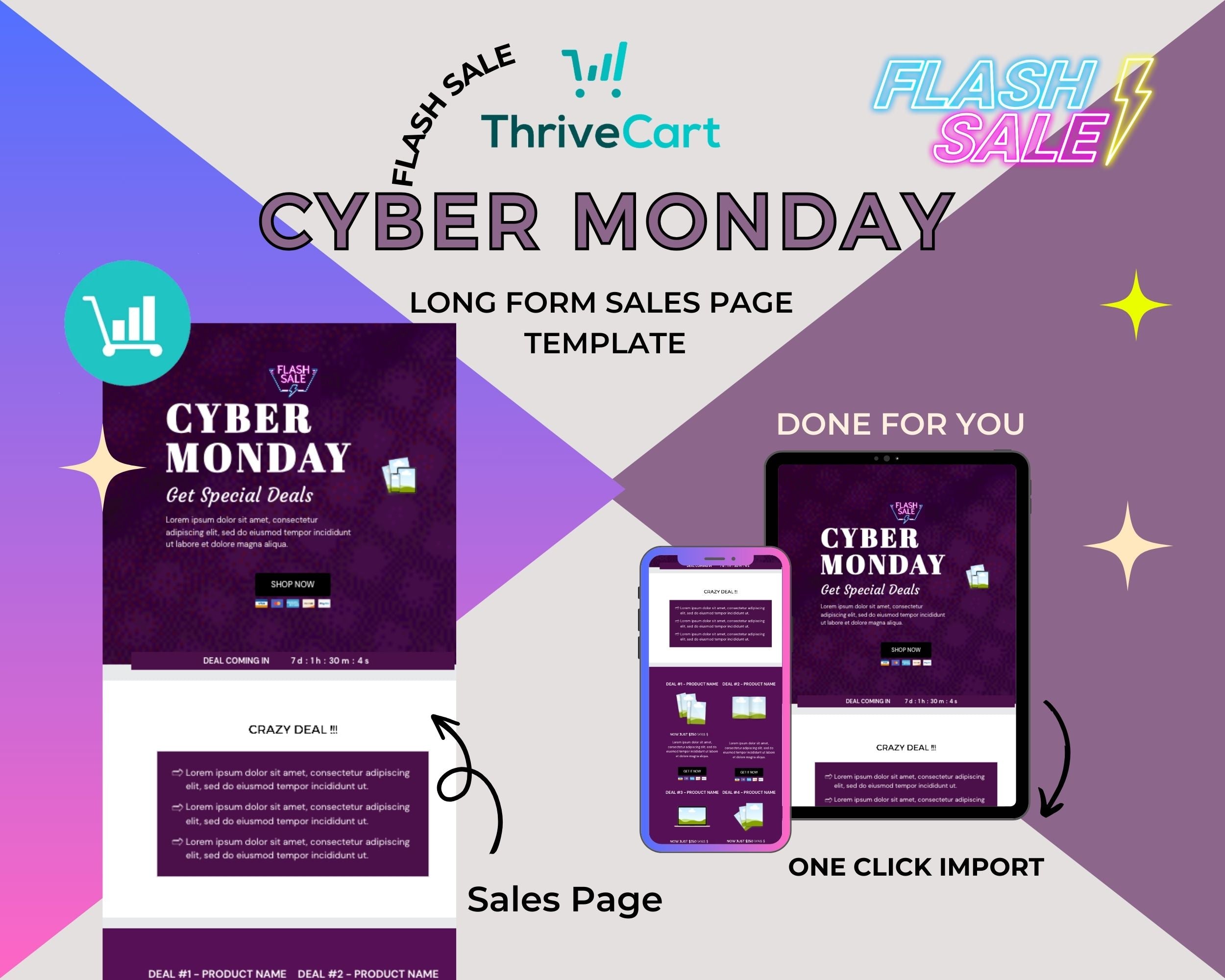 Animated Cyber Monday Sales Page Template in ThriveCart