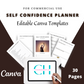 Editable Self Confidence Planner Templates in Canva | Commercial Use