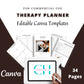 Editable Therapy Planner in Canva | Commercial Use