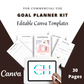 Editable Goal Planner in Canva | Commercial Use