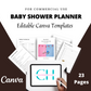 Editable Baby Shower Planner Templates in Canva | Commercial Use