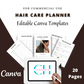 Editable Hair Care Planner in Canva | Canva Template Pack | Commercial Use