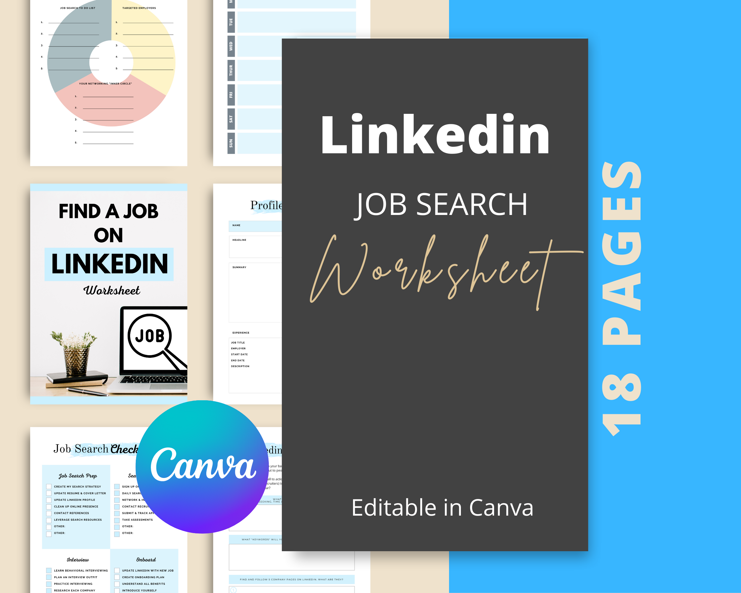 Find a Job on Linkedin Worksheet | Job Search Planner