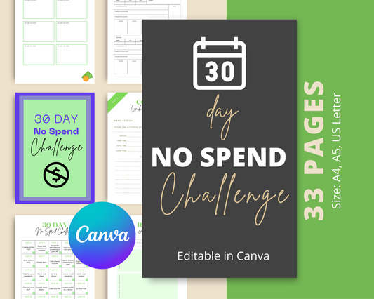 30 Day No Spend Challenge | Savings Planner