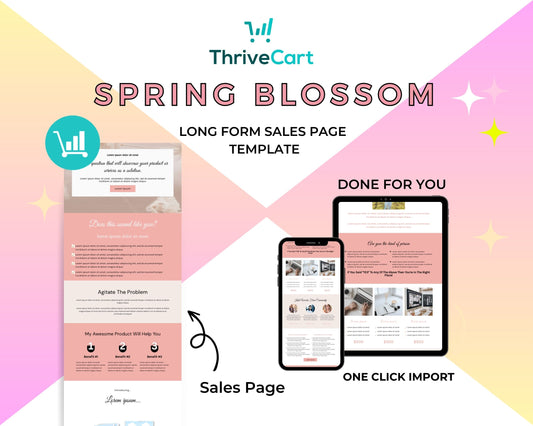 Spring Blossom Sales Page Template in ThriveCart