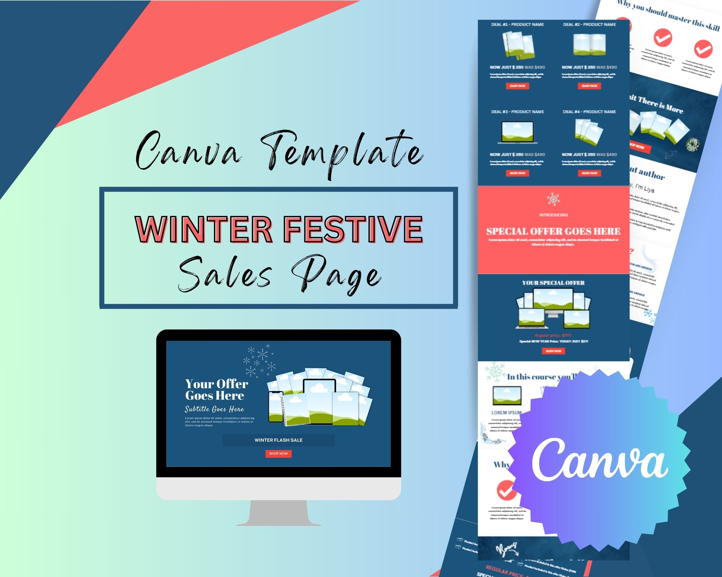 Winter Festive Sales Page Template