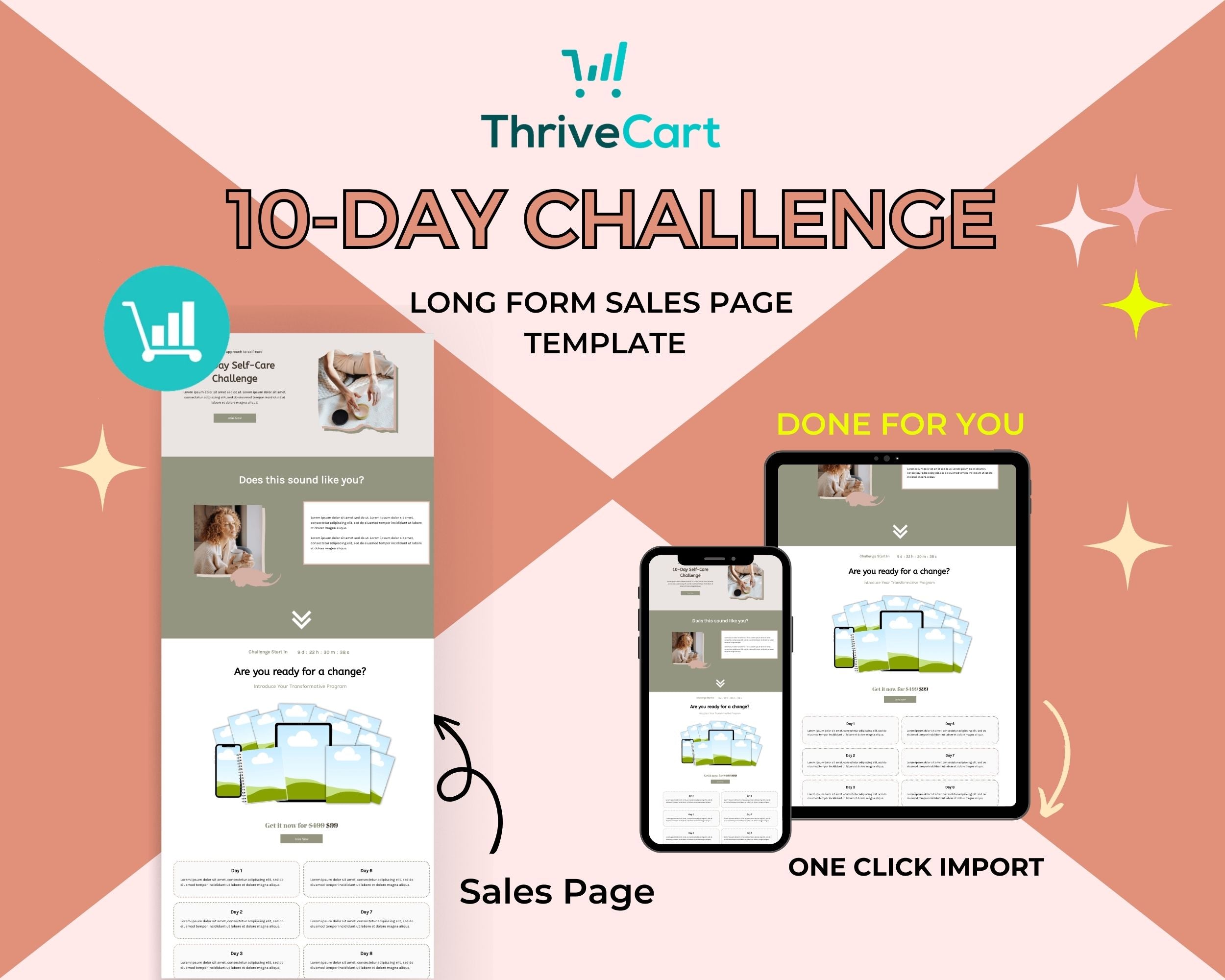 10-Day Challenge Sales Page Template in ThriveCart